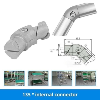 DYJ28-B03 Aluminum Lean Tube Material Connection 135 ° Internal Joint Aluminum Tube Support Bracket Fixing Component