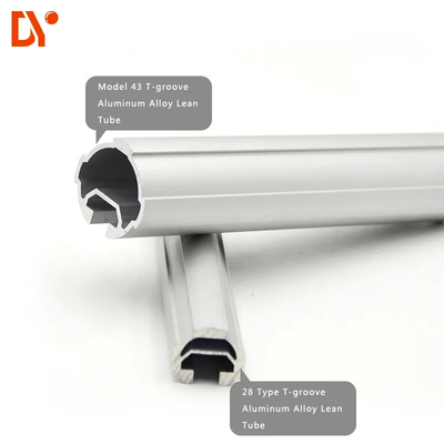 DY28-02A Aluminium PipeT-slot Frame Tube For Pipe Rack System