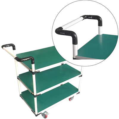 Industrial Plastic Platform Cart With Lean Tube Stainless Steel Crate