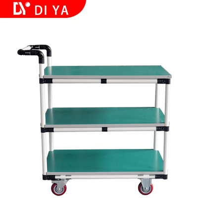 Industrial Plastic Platform Cart With Lean Tube Stainless Steel Crate